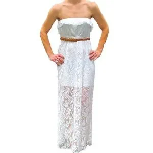 Trixxi White Strapless Lace Dress -NWOT